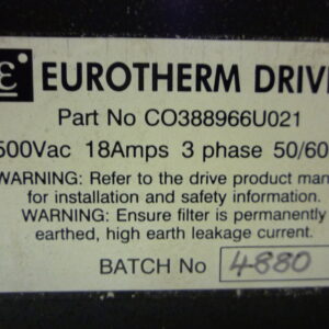 Eurotherm CO388966U021 AC supply (RFI) filter 500Vac 18A 3ph 50/60Hz - Image 2