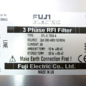 Fuji EFL-0.75E9-4 3 Phase RFI filter 380-480V 50/60Hz 3A - Image 2
