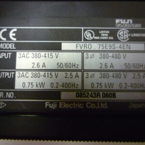 Fuji FVR0.75E9S-4EN Transistor inverter FVR-E9S 3-phase 0.75kW - Image 2
