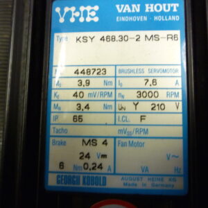 Georgii Kobold KSY468.30-2MS-R6 Servo motor with gear i=15 (sn 448723) - Image 3