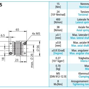 Ha-Co MKJ-S-15-17H7-19H7 Metal bellow compensation coupling - Image 2