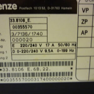 Lenze 355570 33.8106 E.6B.22 Frequency converter - Image 3