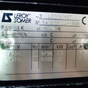 Leroy Somer LS71 fAST MB2101-M50C-MV Motor with reductor 12,5 - Image 2