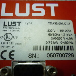 Lust CDA32.004,C1.4 45200401 Servo drive inverter SW v3.60 - Image 3