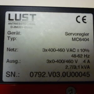 Lust 757110000 MC6404 Servo drive controller w/multifunction keypad KP100 - Image 4