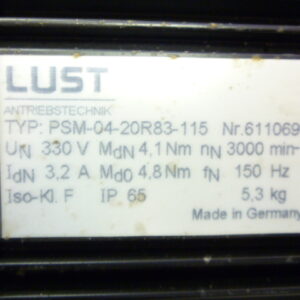 Lust PSM-04-20R83-115 Synchronous servomotor with Neugart gear PL115S i=15:1 - Image 3