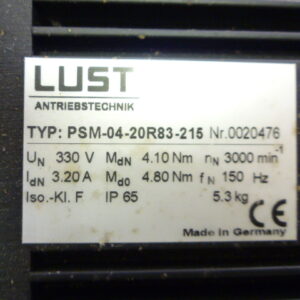 Lust PSM-04-20R83-215 Synchronous servomotor with Neugart gear PL115-15 i=15:1 - Image 3