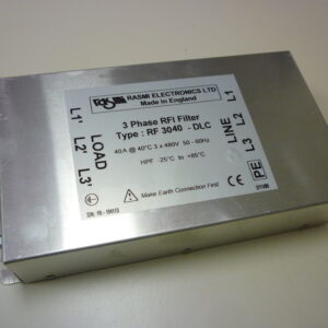 Rasmi Electronics RF 3040-DLC 3 phase RFI filter 40A @40ºC 3x480V 50-60Hz - Image 1