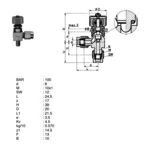 Serto S0 57421-6-1/8" Regulating valve elbow shut-off - Image 2
