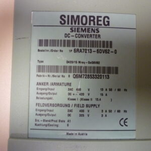 Siemens 6RA7013-6DV62-0 (D420/Mreq-GeG6V62) Simoreg CCP DC-Master converter commutation protector - Image 4