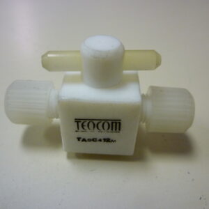 Teqcom TA-SC-412M Teflon stopcock 2-way 6mm ports