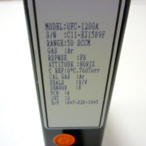 Unit Instruments UFC-1200A Massflow controller 50 sccm Argon B/P 847-020-1045 - Image 2