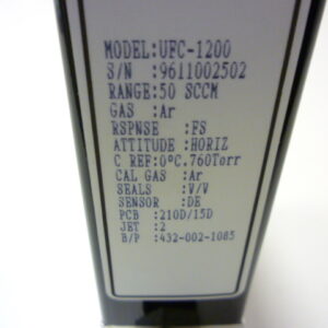 Unit Instruments UFC-1200 Massflow controller 50 sccm Argon B/P 432-002-1085 - Image 2
