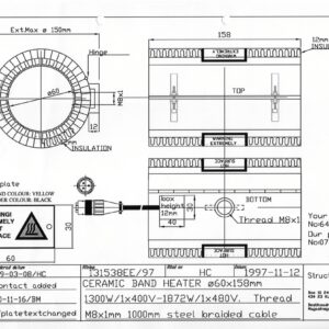 Ceramic band heater SES 46211 ∅60x155mm 480V-1872W/400V-1300W - Image 3