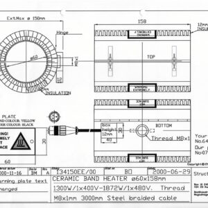 Ceramic band heater SES 46211 ∅60x158mm 480V-1872W/400V-1300W - Image 3