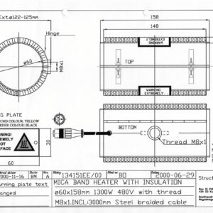 Band heater SES 43334 ∅60x158mm 480V/1300W Toolex 645630-21516 - Image 3